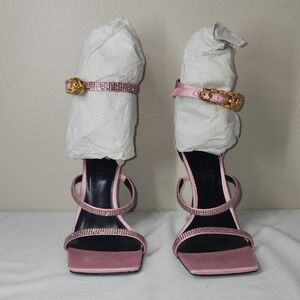 Versace-Fendace embellished satin sandals